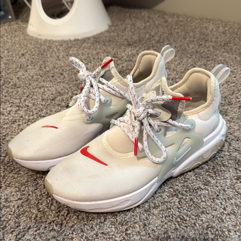 Nike Kids' White and Red Slip-On Athletic Sneakers